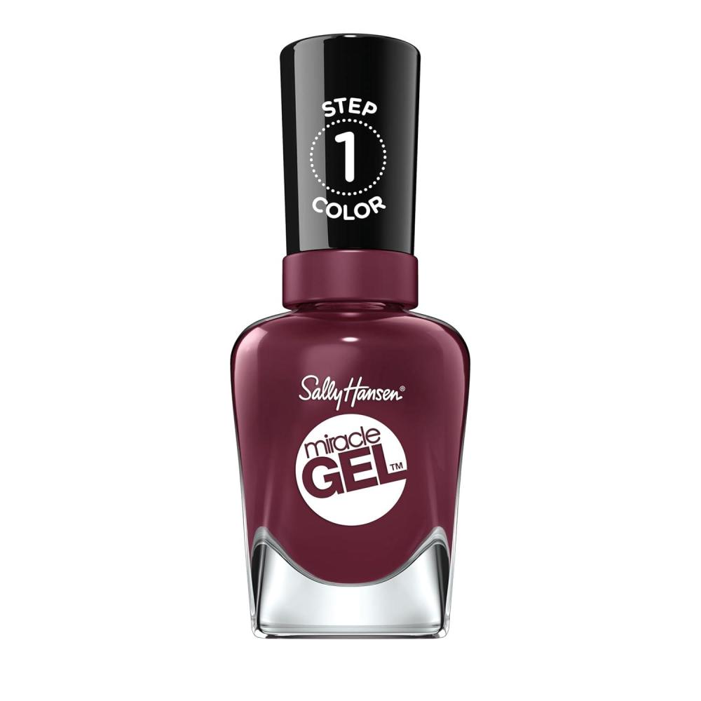 imageSally Hansen Miracle Gel Salon Quality Nail Polish  GelLike Formula TwoStep System No UV Light Needed Long Lasting  Opaque Shimmery  529 Hunger Flames  Purple Nail ColorVAmplified