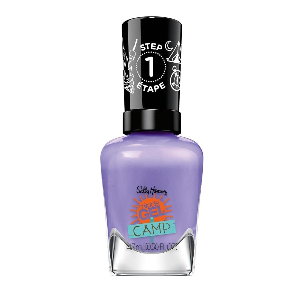 imageSally Hansen Miracle Gel Salon Quality Nail Polish  GelLike Formula TwoStep System No UV Light Needed Long Lasting  Opaque Shimmery  529 Hunger Flames  Purple Nail Color894 Summer Nights