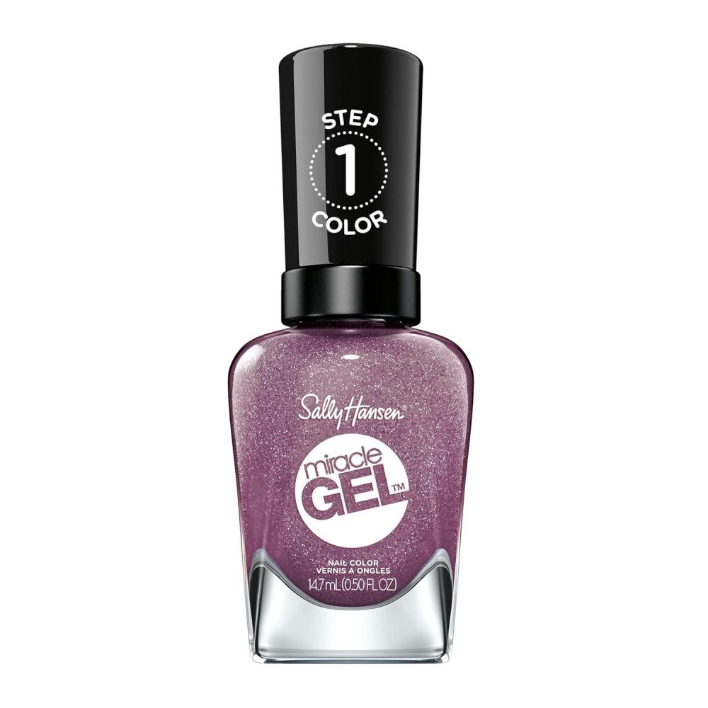 imageSally Hansen Miracle Gel Salon Quality Nail Polish  GelLike Formula TwoStep System No UV Light Needed Long Lasting  Opaque Shimmery  529 Hunger Flames  Purple Nail Color564 Metro Midnight