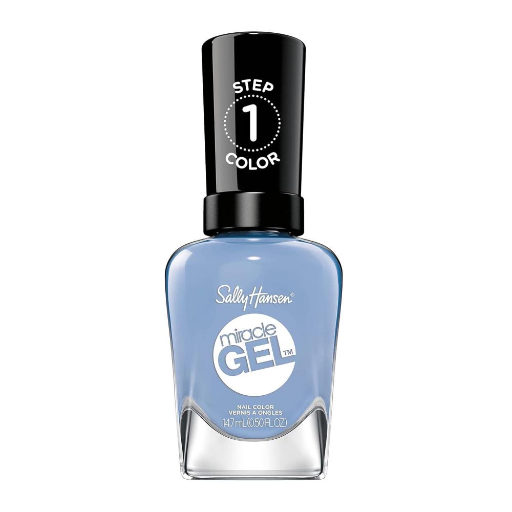 imageSally Hansen Miracle Gel Salon Quality Nail Polish GelLike Formula TwoStep System No UV Light Needed Long Lasting Shimmery 532 Affairy To Remember Purple with hints of Blue Nail Polish638 Comfy Cosea