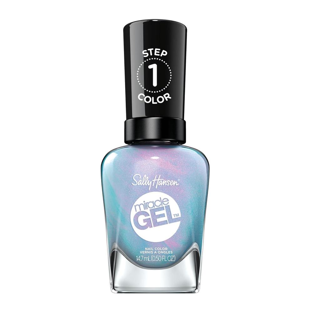 imageSally Hansen Miracle Gel Salon Quality Nail Polish GelLike Formula TwoStep System No UV Light Needed Long Lasting Shimmery 532 Affairy To Remember Purple with hints of Blue Nail Polish669 Lets Get Digital