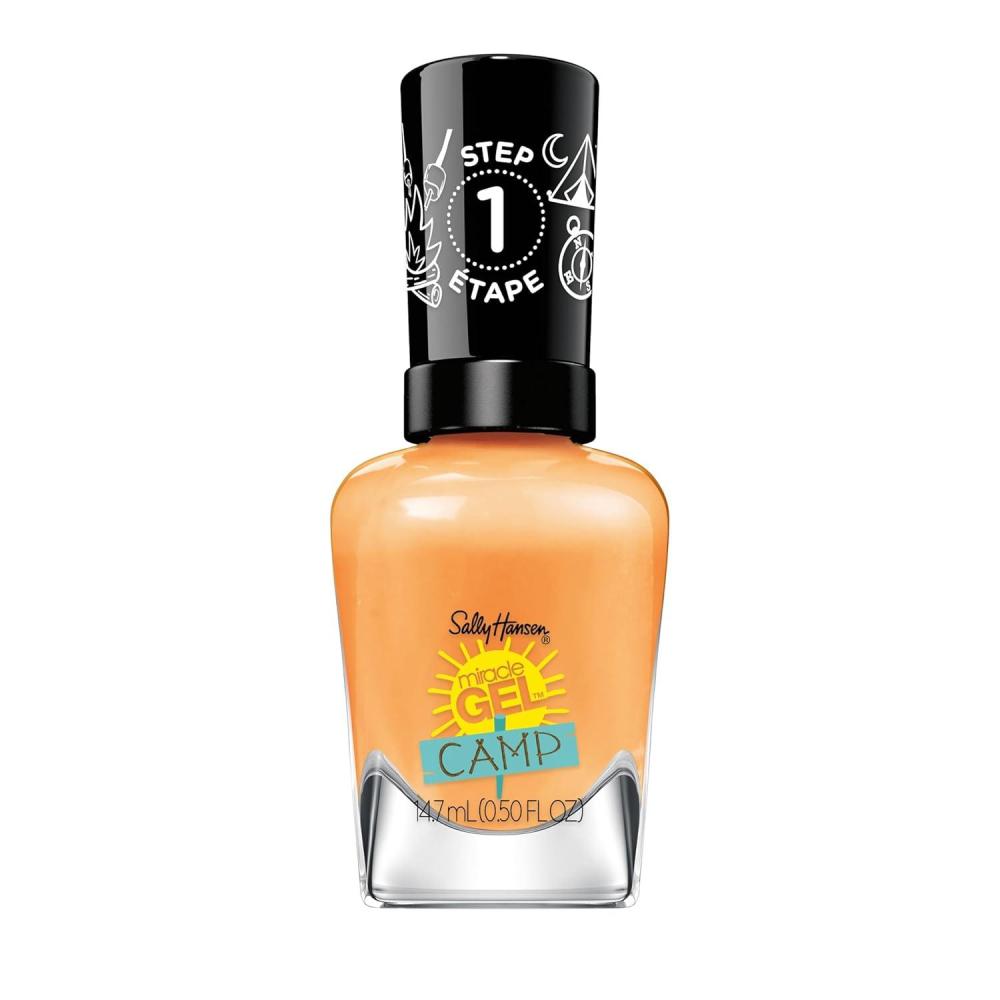 imageSally Hansen Miracle Gel Summer Camp Peach Retreat Long Lasting GelLike Formula No UV Lamp Needed Orange Nail Polish