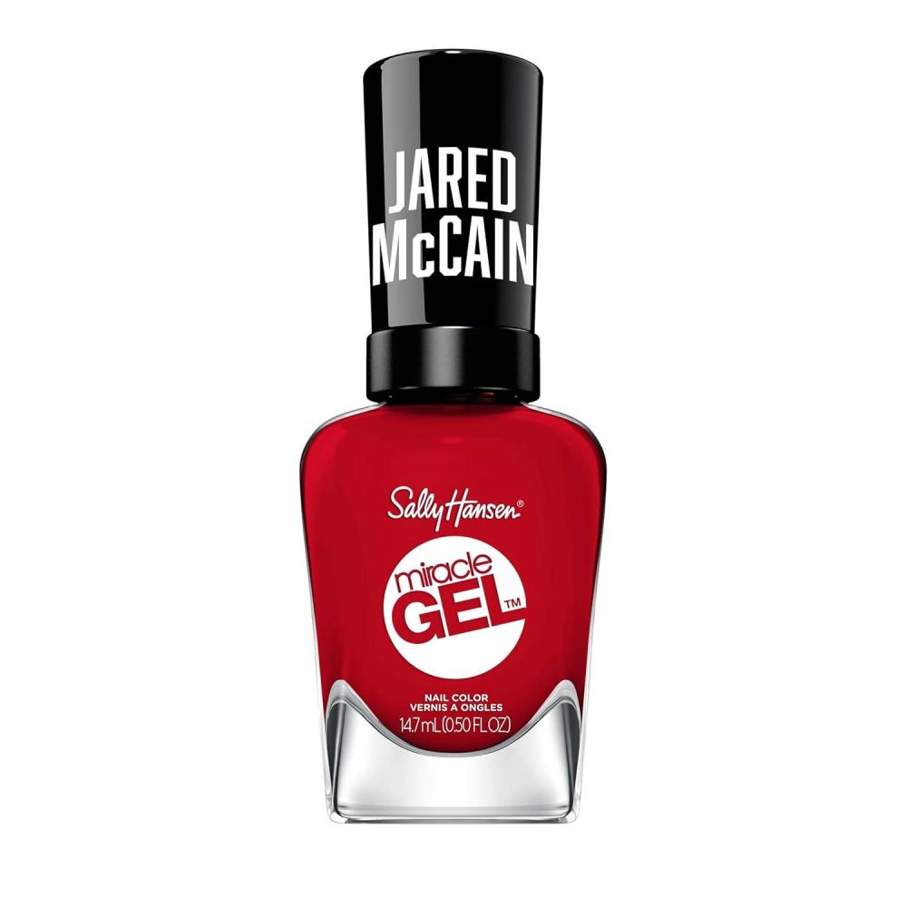 imageSally Hansen Miracle Gel x Jared McCain Net Neutral Long Lasting GelLike Formula No UV Lamp Needed White Nail Polish020 Rookie Red