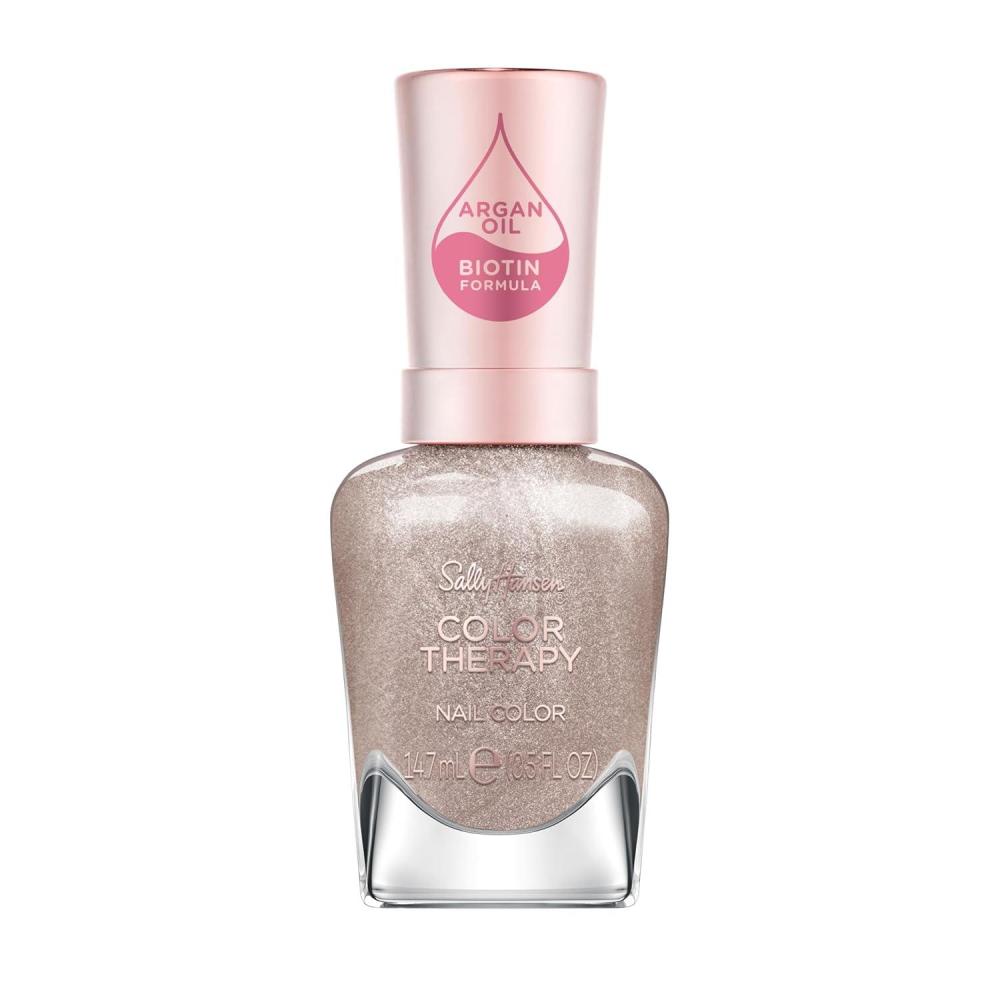 imageSally Hansen Nail Treatment Color Therapy Base Coat  Infused with Argan Oil  Long Lasting Healthy Nails Strengthening ampamp Nourishing130 One Day At A Time