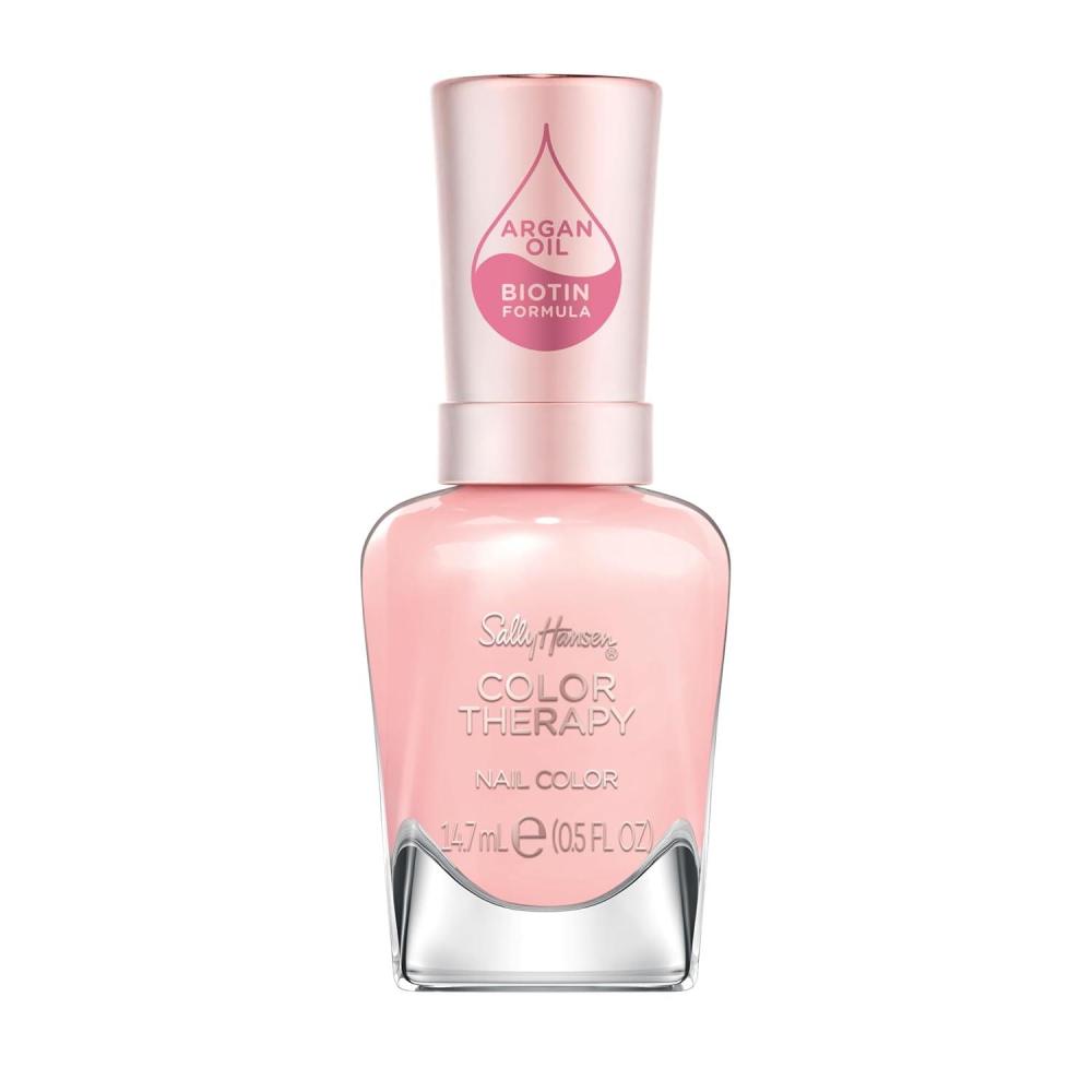 imageSally Hansen Nail Treatment Color Therapy Base Coat  Infused with Argan Oil  Long Lasting Healthy Nails Strengthening ampamp Nourishing220 Rosy Quartz