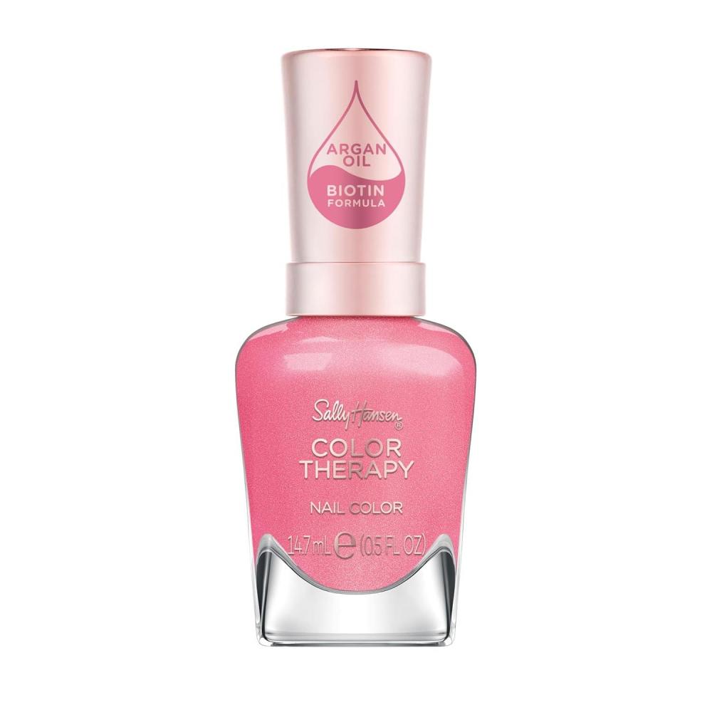 imageSally Hansen Nail Treatment Color Therapy Base Coat  Infused with Argan Oil  Long Lasting Healthy Nails Strengthening ampamp Nourishing255 Lips Tulips