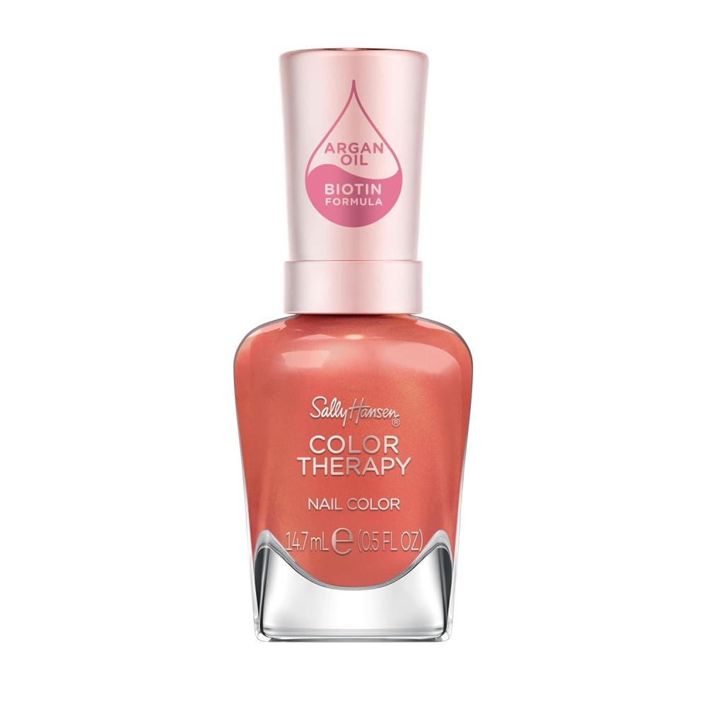 imageSally Hansen Nail Treatment Color Therapy Base Coat  Infused with Argan Oil  Long Lasting Healthy Nails Strengthening ampamp Nourishing300 Soak at Sunset