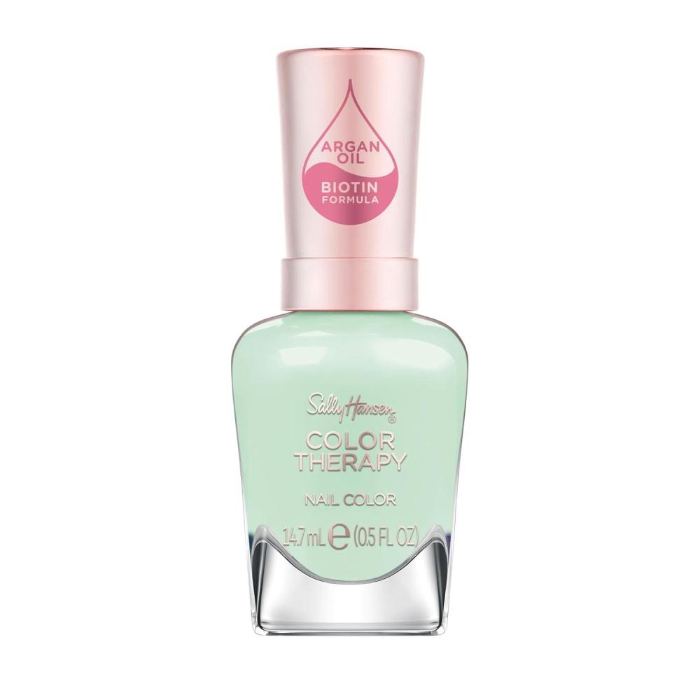 imageSally Hansen Nail Treatment Color Therapy Base Coat  Infused with Argan Oil  Long Lasting Healthy Nails Strengthening ampamp Nourishing452 Cool as a Cucumber