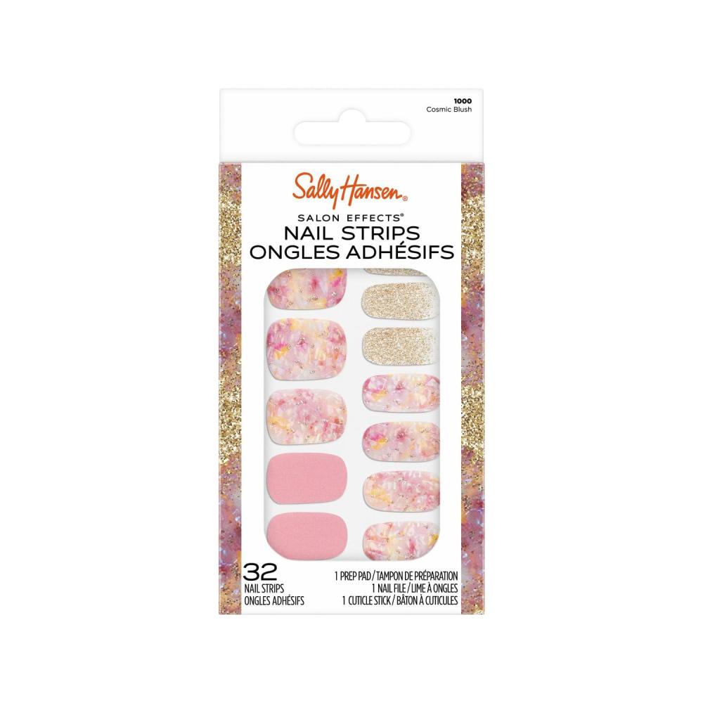 imageSally Hansen Salon Effects Gel Nail Strips Beacon of Taupe  Nude Printed No UVLED Nail Lamps SalonQuality Long Lasting Easy to Apply ampamp Remove  Includes 1 Prep Pad Nail File ampamp Wooden Stick1000 Cosmic Blush