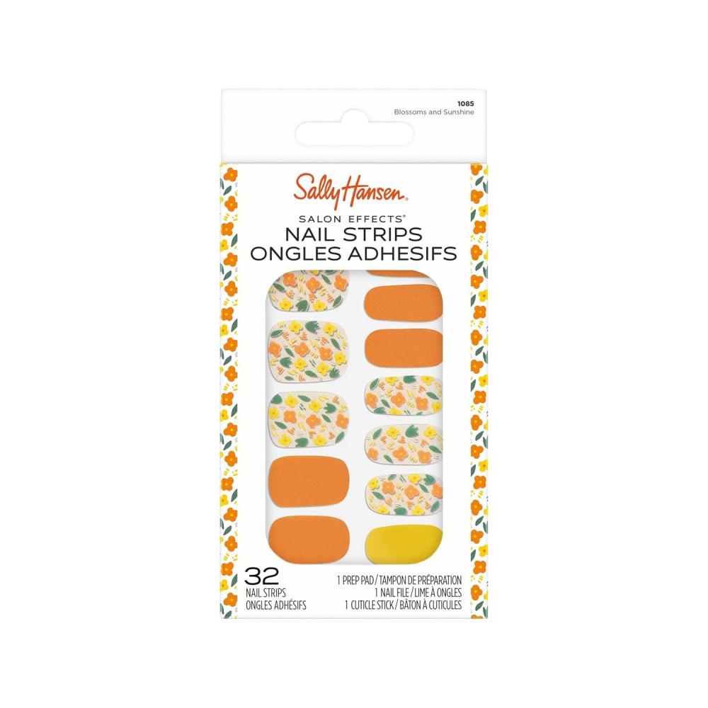 imageSally Hansen Salon Effects Gel Nail Strips Beacon of Taupe  Nude Printed No UVLED Nail Lamps SalonQuality Long Lasting Easy to Apply ampamp Remove  Includes 1 Prep Pad Nail File ampamp Wooden StickBlossoms of Sunshine