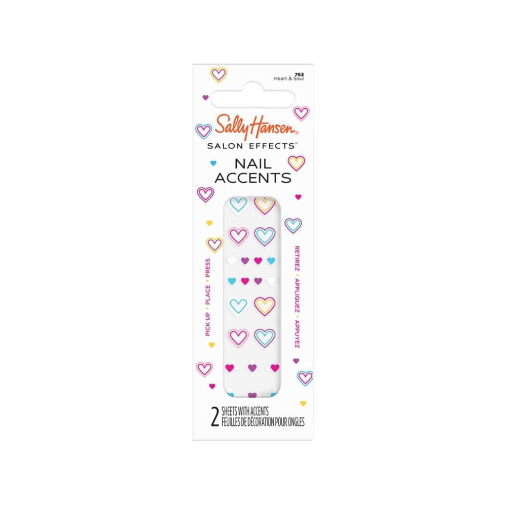 imageSally Hansen Salon Effects Nail Accents Bubbly ampamp Pearls Nail Art Decals Easy to Use No Commitment Use On Nail Polish or Bare Nails Mix and Match Styles763 Heart  Soul