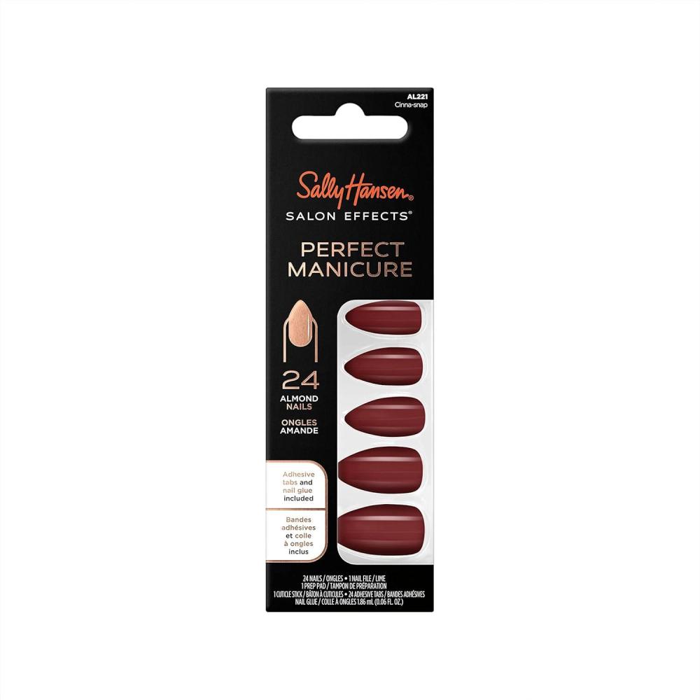 imageSally Hansen Salon Effects Perfect Manicure PressOn Nails  Oval Shape  Easy to Apply NonDamaging  24 Nails Adhesive Tabs File ampamp Alcohol Pad Included  Pride  A Thing Called LoveCinnaSnap