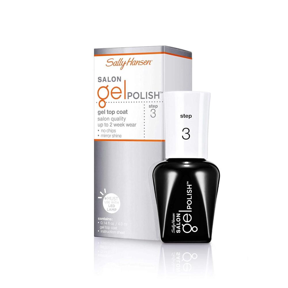 imageSally Hansen Salon Gel Polish Gel Top Coat Chip Resistant Shiny Finish LED Lamp Required