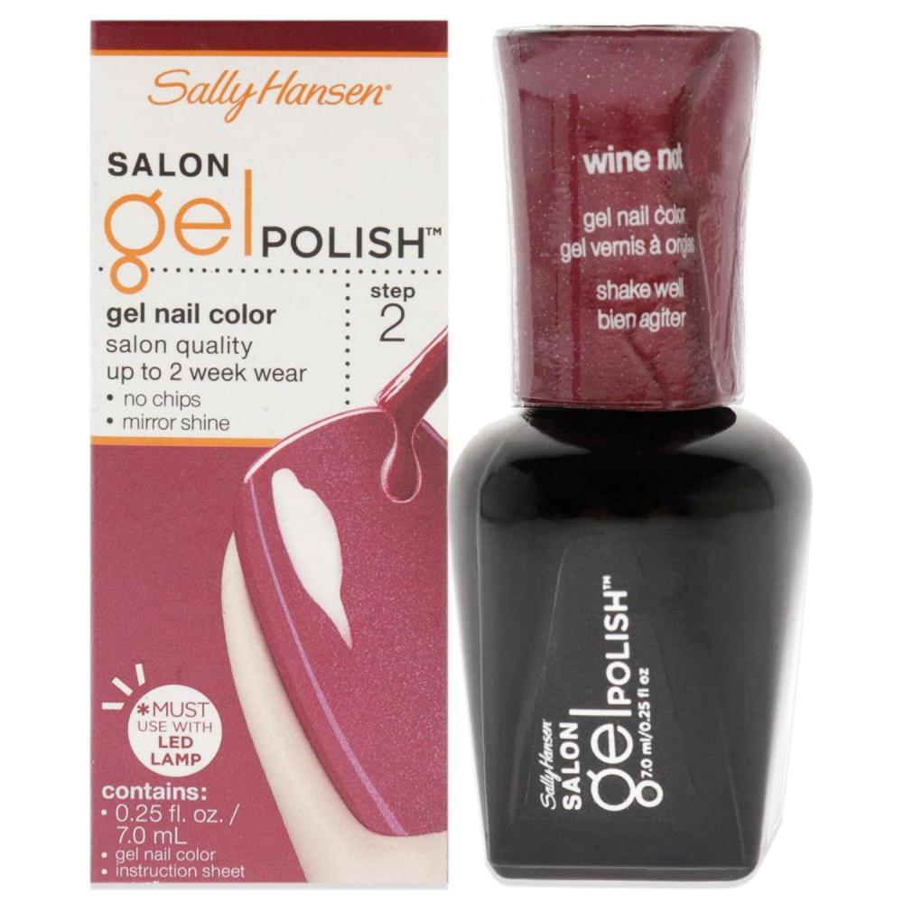imageSally Hansen Salon Gel Polish Nail Lacquer Pat On The Black 014 Fl Oz230 Wine Not