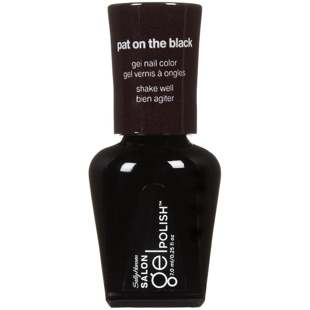 imageSally Hansen Salon Gel Polish Nail Lacquer Pat On The Black 014 Fl Oz260 Pat on the Black