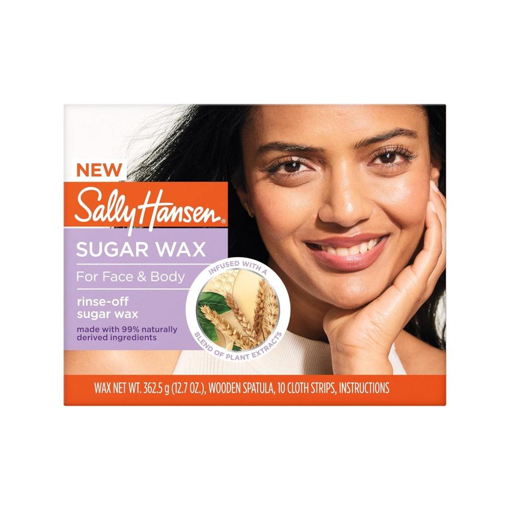 imageSally Hansen Wax Kit Microwavable Wax Starter Kit for Body 59 oz Pack of 1Rinseoff Sugar Wax For Face  Bikini