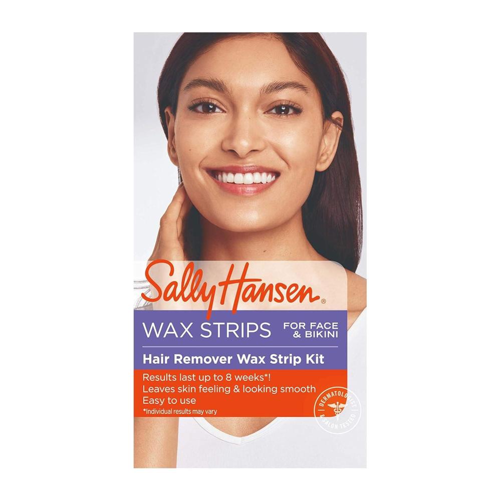 imageSally Hansen Wax Kit Snip and Use Wax Strips Fro Face ampamp Body 10 Count Pack of 1Wax Strips For Face  Bikini