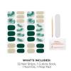 Sally Hansen Salon Effects Gel Nail Strips, Beacon of Taupe – Nude, Printed, No UV/LED Nail Lamps, Salon-Quality, Long Lasting, Easy to Apply & Remove – Includes 1 Prep Pad, Nail File & Wooden Stick(1075 Aqua Marine Dream)