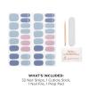 Sally Hansen Salon Effects Gel Nail Strips, Beacon of Taupe – Nude, Printed, No UV/LED Nail Lamps, Salon-Quality, Long Lasting, Easy to Apply & Remove – Includes 1 Prep Pad, Nail File & Wooden Stick(1050 Powdered Sky)