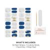 Sally Hansen Salon Effects Gel Nail Strips, Beacon of Taupe – Nude, Printed, No UV/LED Nail Lamps, Salon-Quality, Long Lasting, Easy to Apply & Remove – Includes 1 Prep Pad, Nail File & Wooden Stick(1060 Call of Blue-ty)