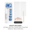 Sally Hansen Salon Effects Perfect Manicure Press-On Nails | Oval Shape | Easy to Apply, Non-Damaging | 24 Nails, Adhesive Tabs, File & Alcohol Pad Included | Pride – A Thing Called Love(Snow-mance)