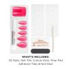 Sally Hansen Salon Effects Perfect Press-On Nails | Sq-oval Shape | Easy to Apply, Non-Damaging | 30 Nails, Nail Glue, Adhesive Tabs, File | Miss Bliss(Almond Nails – I Heart You)