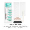 Sally Hansen Salon Effects Perfect Press-On Nails | Sq-oval Shape | Easy to Apply, Non-Damaging | 30 Nails, Nail Glue, Adhesive Tabs, File | Miss Bliss(Almond Nails – Making A Splash)