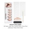 Sally Hansen Salon Effects Perfect Press-On Nails | Sq-oval Shape | Easy to Apply, Non-Damaging | 30 Nails, Nail Glue, Adhesive Tabs, File | Miss Bliss(Almond Nails – Needing Space)