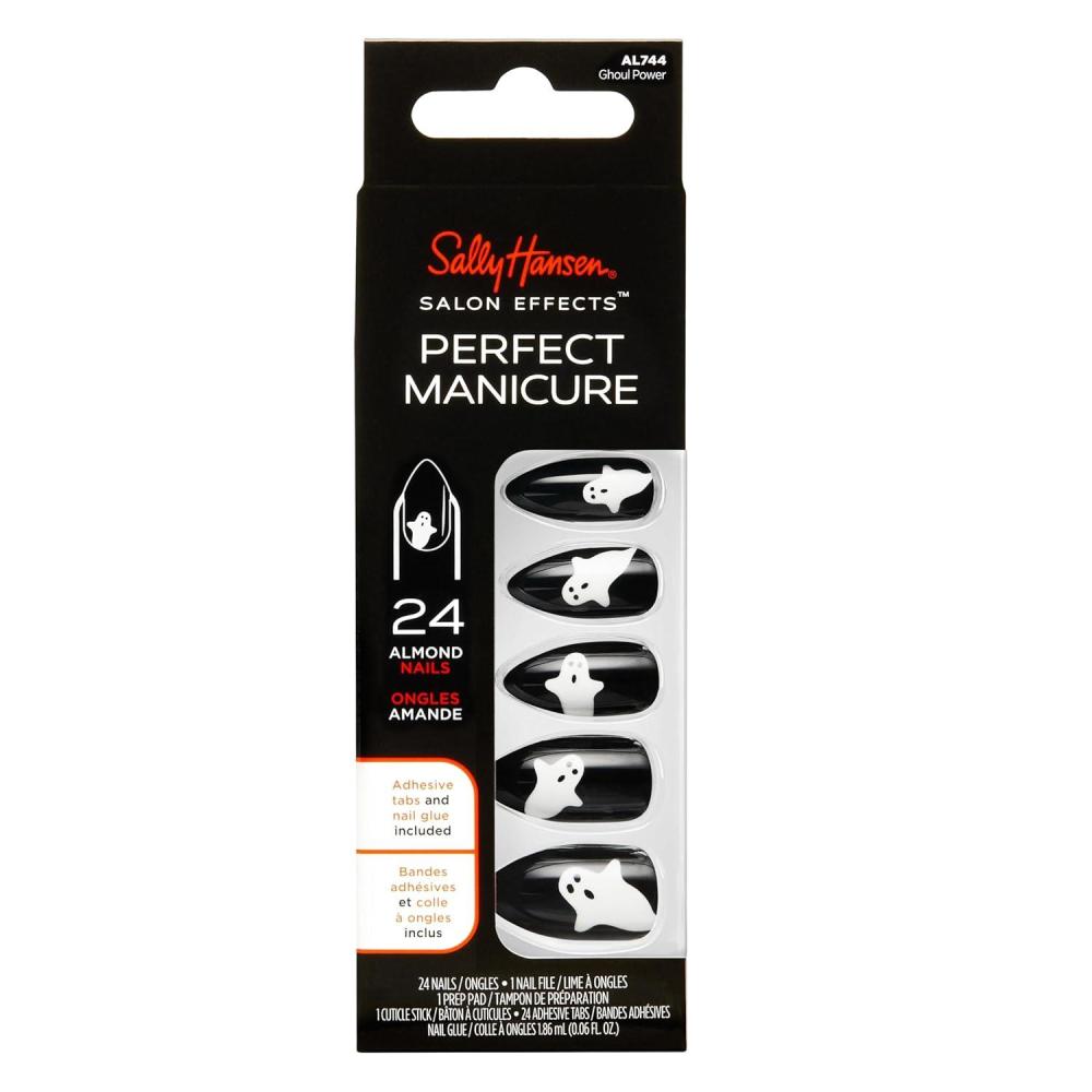 imageSally Hansen Salon Effects Perfect Manicure Ghoul Power Press On Nails NonDamaging Adhesive Tabs File and Alcohol Pad Included