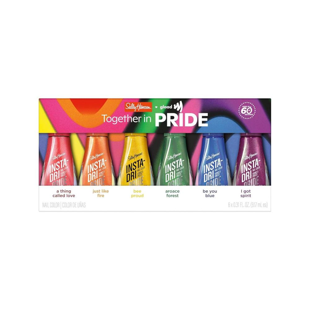 imageSally Hansen InstaDri x Pride 6 Pack  Rainbow Quick Dry Long Lasting Opaque Shiny Multicolor Nail Polish