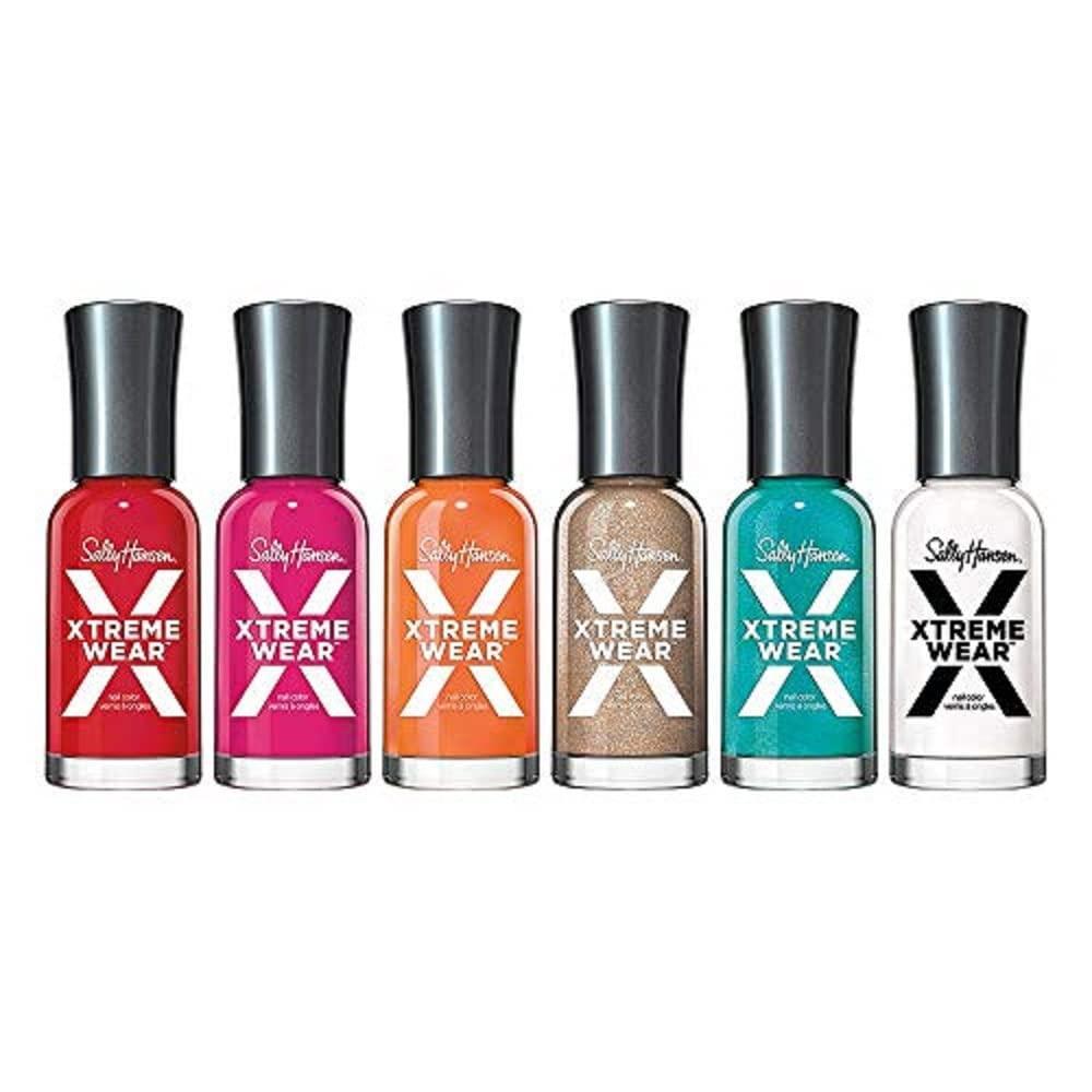 imageSally Hansen Xtreme Wear Spring Bundle GoldenI Fuschia Power Jazzy Jade Pucker Up Sun Kissed White On