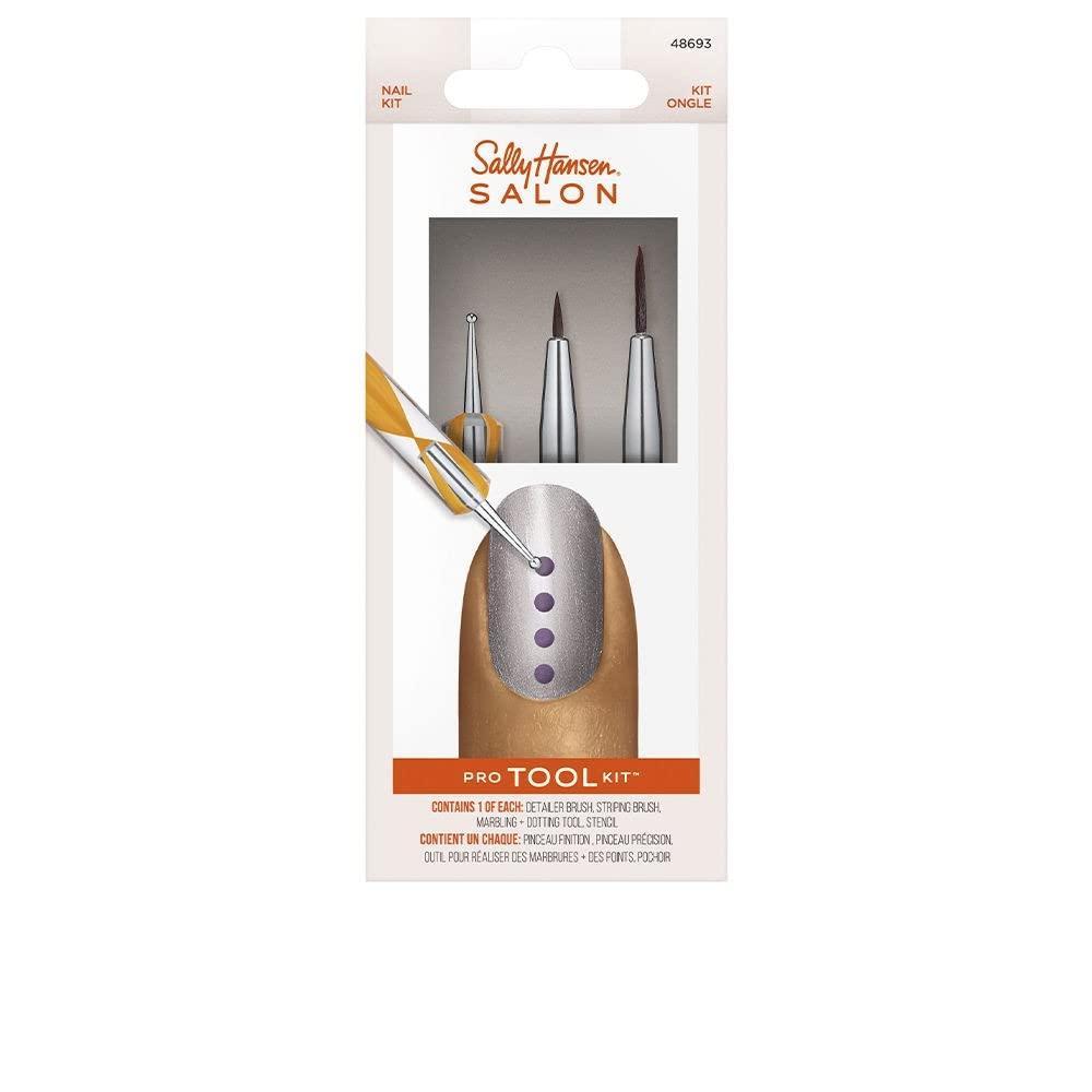 imageSally Hansen Nail Salon Pro Tool Kit 032 Oz Nail Art Tools Nail Dotting Tool Easy to Use Detailer Brush Stripping Brush Marbling and Dotting Tool