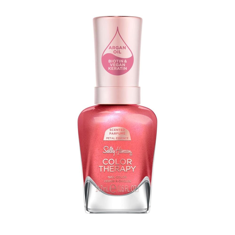 imageSally Hansen Color Therapy Scented Nail Polish  Biotin Argan Oil Long Lasting Healthy Nails Nail Strengthener Opaque  383 Air of Calm Lavender Bliss  Light Purple Nail Color252 Morning Blossom petal essence