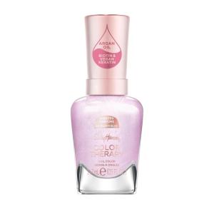 Sally Hansen Color Therapy Scented Nail Polish | Biotin, Argan Oil, Long Lasting, Healthy Nails, Nail Strengthener, Opaque | 383 Air of Calm, Lavender Bliss | Light Purple Nail Color(387 Lavish in Lavender (lavendar bliss))