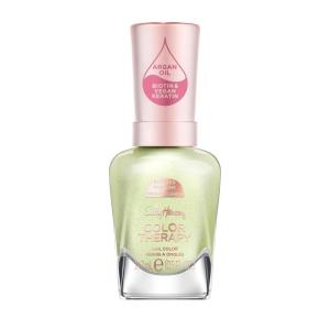 Sally Hansen Color Therapy Scented Nail Polish | Biotin, Argan Oil, Long Lasting, Healthy Nails, Nail Strengthener, Opaque | 383 Air of Calm, Lavender Bliss | Light Purple Nail Color(448 Chill & Refresh (fresh cucumber))