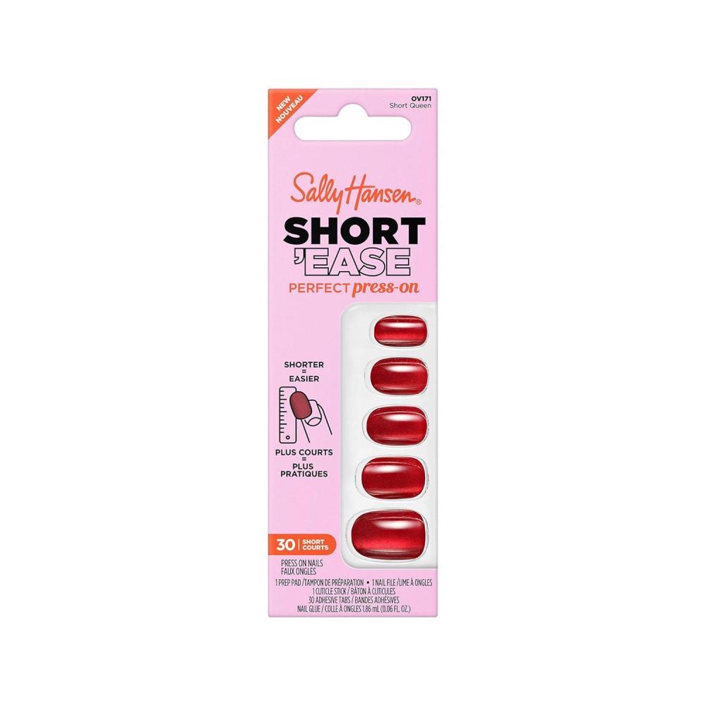 imageSally Hansen Salon Effects Perfect PressOn ShortEase Nails  Oval Shape  Easy to Apply NonDamaging Natural Look Vitamin E amp B5  30 Nails Nail Glue Adhesive Tabs File Short QueenShortEase  Short Queen