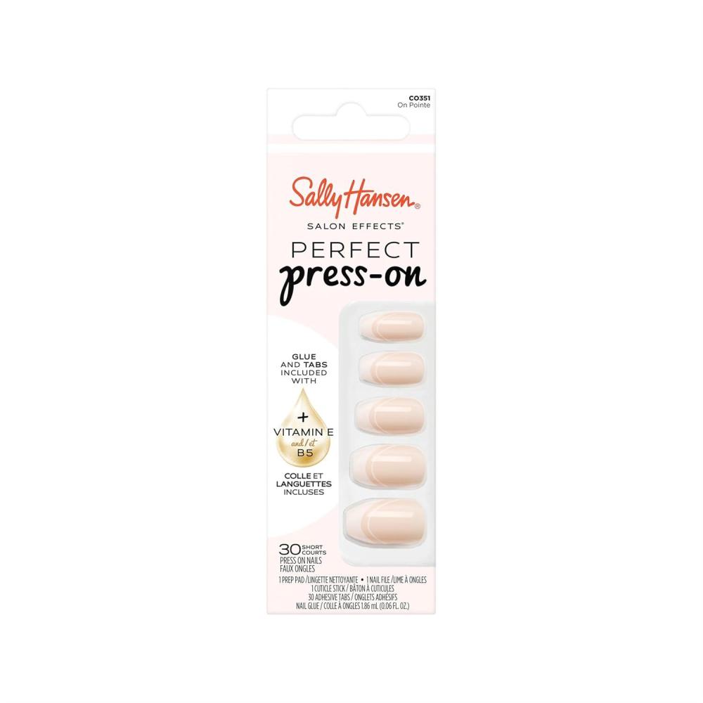 imageSally Hansen Salon Effects Perfect PressOn ShortEase Nails  Oval Shape  Easy to Apply NonDamaging Natural Look Vitamin E amp B5  30 Nails Nail Glue Adhesive Tabs File Short QueenCoffin Nails  On Point