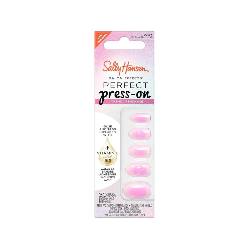 imageSally Hansen Salon Effects Perfect PressOn ShortEase Nails  Oval Shape  Easy to Apply NonDamaging Natural Look Vitamin E amp B5  30 Nails Nail Glue Adhesive Tabs File Short QueenOval Nails  State of the Heart