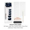 Sally Hansen Salon Effects Perfect Press-On Short’Ease Nails | Oval Shape | Easy to Apply, Non-Damaging, Natural Look Vitamin E & B5 | 30 Nails, Nail Glue, Adhesive Tabs, File| Short Queen(Square-Oval Nails – Lunar Eclipse)
