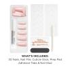Sally Hansen Salon Effects Perfect Press-On Short’Ease Nails | Oval Shape | Easy to Apply, Non-Damaging, Natural Look Vitamin E & B5 | 30 Nails, Nail Glue, Adhesive Tabs, File| Short Queen(Coffin Nails – Soul Pink)