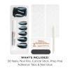 Sally Hansen Salon Effects Perfect Press-On Short’Ease Nails | Oval Shape | Easy to Apply, Non-Damaging, Natural Look Vitamin E & B5 | 30 Nails, Nail Glue, Adhesive Tabs, File| Short Queen(Almond Nails – Sapphire Spin)