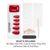 Sally Hansen Salon Effects Perfect Press-On Short’Ease Nails | Oval Shape | Easy to Apply, Non-Damaging, Natural Look Vitamin E & B5 | 30 Nails, Nail Glue, Adhesive Tabs, File| Short Queen(Almond Nails – ASAP Apple)