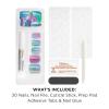 Sally Hansen Salon Effects Perfect Press-On Short’Ease Nails | Oval Shape | Easy to Apply, Non-Damaging, Natural Look Vitamin E & B5 | 30 Nails, Nail Glue, Adhesive Tabs, File| Short Queen(Square Nails – Hues & Clues)