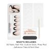 Sally Hansen Salon Effects Perfect Press-On Short’Ease Nails | Oval Shape | Easy to Apply, Non-Damaging, Natural Look Vitamin E & B5 | 30 Nails, Nail Glue, Adhesive Tabs, File| Short Queen(Coffin Nails – French Twist)