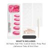 Sally Hansen Salon Effects Perfect Press-On Short’Ease Nails | Oval Shape | Easy to Apply, Non-Damaging, Natural Look Vitamin E & B5 | 30 Nails, Nail Glue, Adhesive Tabs, File| Short Queen(Coffin Nails – Coquette-Me-Not)