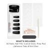 Sally Hansen Salon Effects Perfect Press-On Short’Ease Nails | Oval Shape | Easy to Apply, Non-Damaging, Natural Look Vitamin E & B5 | 30 Nails, Nail Glue, Adhesive Tabs, File| Short Queen(Coffin Nails – Onyx-Pected)