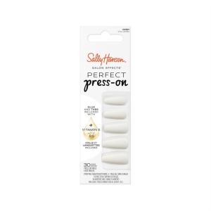 Sally Hansen Salon Effects Perfect Press-On Short’Ease Nails | Oval Shape | Easy to Apply, Non-Damaging, Natural Look Vitamin E & B5 | 30 Nails, Nail Glue, Adhesive Tabs, File| Short Queen(Coffin Nails – Viva Vanilla)
