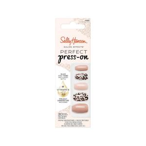 Sally Hansen Salon Effects Perfect Press-On Short’Ease Nails | Oval Shape | Easy to Apply, Non-Damaging, Natural Look Vitamin E & B5 | 30 Nails, Nail Glue, Adhesive Tabs, File| Short Queen(Coffin Nails – Going Wild)