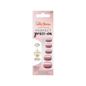 Sally Hansen Salon Effects Perfect Press-On Short’Ease Nails | Oval Shape | Easy to Apply, Non-Damaging, Natural Look Vitamin E & B5 | 30 Nails, Nail Glue, Adhesive Tabs, File| Short Queen(Square-Oval Nails – Miss Bliss)