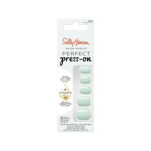 Sally Hansen Salon Effects Perfect Press-On Short’Ease Nails | Oval Shape | Easy to Apply, Non-Damaging, Natural Look Vitamin E & B5 | 30 Nails, Nail Glue, Adhesive Tabs, File| Short Queen(Sq-oval Nails – In Amaze-Mint)